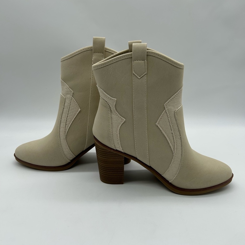 Altar’d State Beige Western Ankle Boots | Vegan | Size 8 | New With Tag - Picture 9 of 10
